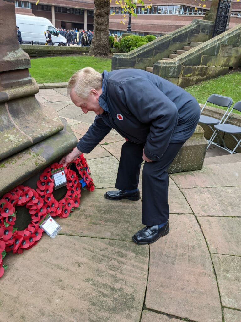 Tony Davis Placing remembrance wreath on behalf of the church